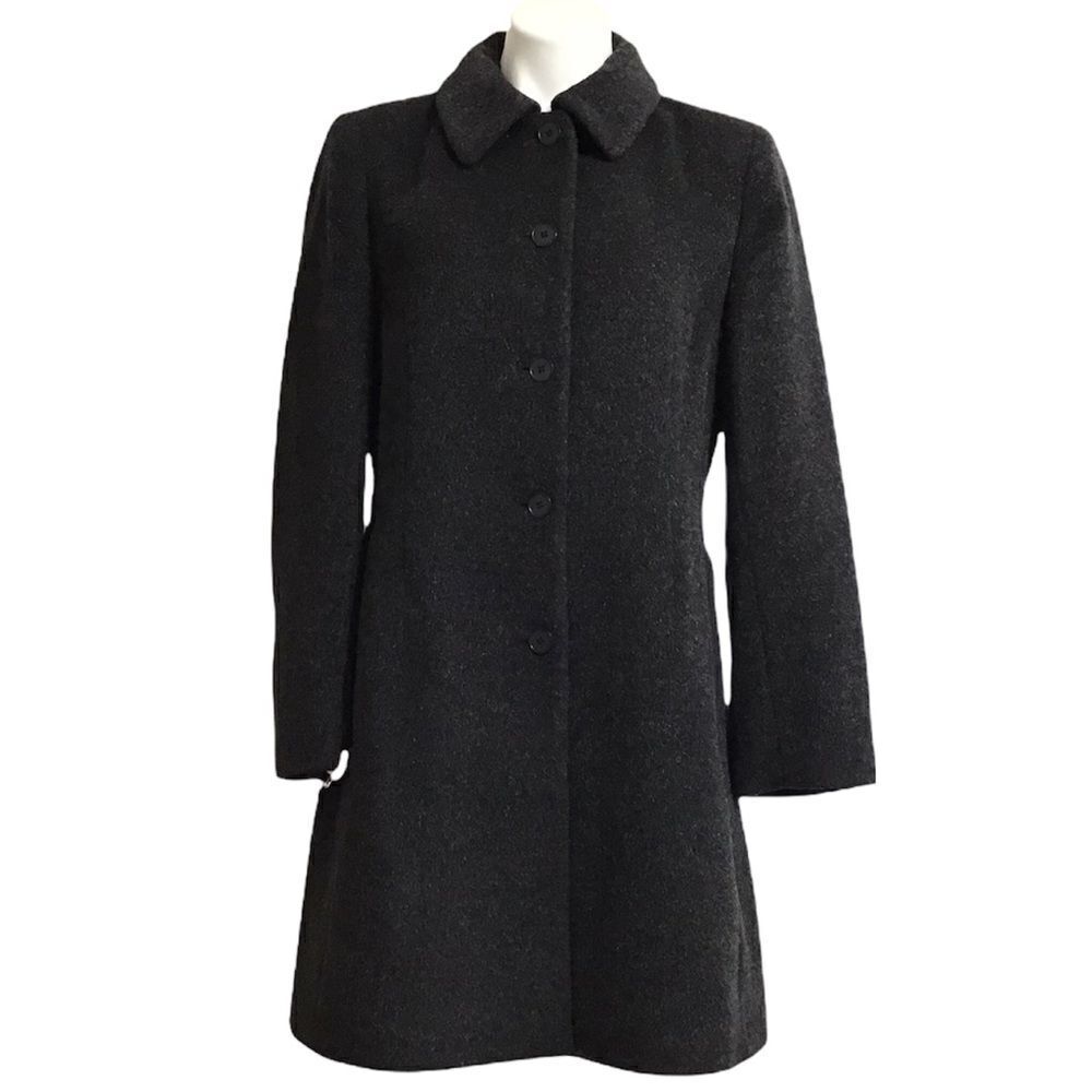 Anne Klein Single Breasted Wool/Mohair Walker Coat Good PreOwned Condition Sz 10